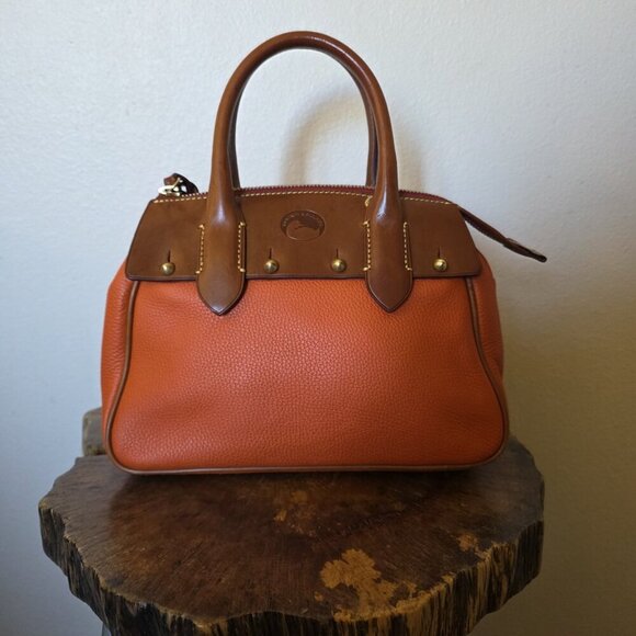Dooney & Bourke Wilson Satchel Bag R343 Orange Pebble Leather w/ Strap Rare - Picture 8 of 16